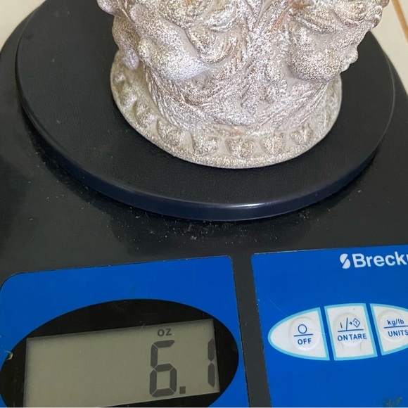 Vintage 3D Cherub face all around Candlestick Holder statue figurine 1980s 90s - Picture 8 of 13